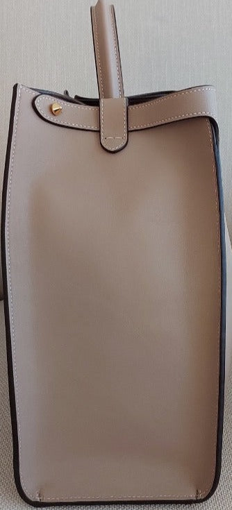 Damenhandtasche Vintage Große Tragetasche Fendi Preloved Pre-owned Peekaboo Beigefarbenes Leder