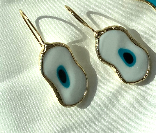 Ohrringe Armreif Türkis Auge Blau Gold Farbe