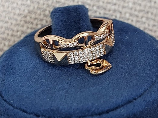 Great Gift Woman Jewelry set 4 PCS Necklace Earrings Bracelet Ring Love Heart Yellow Zircon Diamond