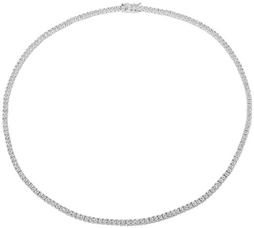 Halskette 5mm Tennis Diamant Zirkonia Weißgold Farbe