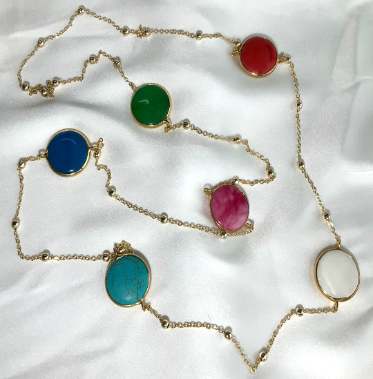 Conjunto de joyería Collar Pulsera Anillo Piedras preciosas hechas a mano Multicolor Cristal de cuarzo Turquesa 3 piezas Gran regalo para mujer