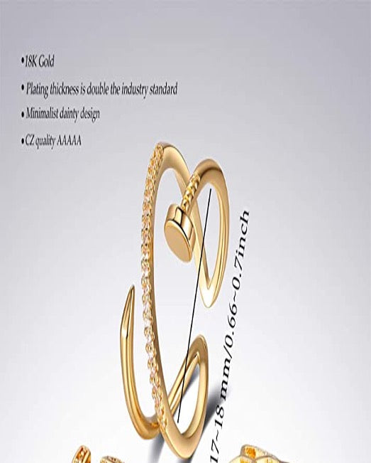 Ring Design Style Gold Color Zircon Adjustable