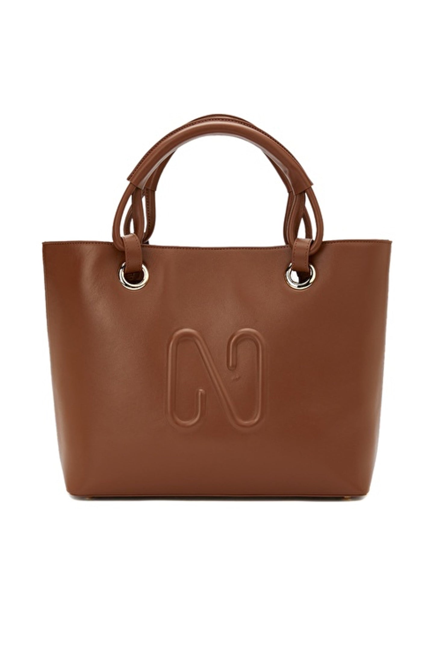 Woman Handbag 100% Leather Bag Brown Color Handle and Shoulder Strap