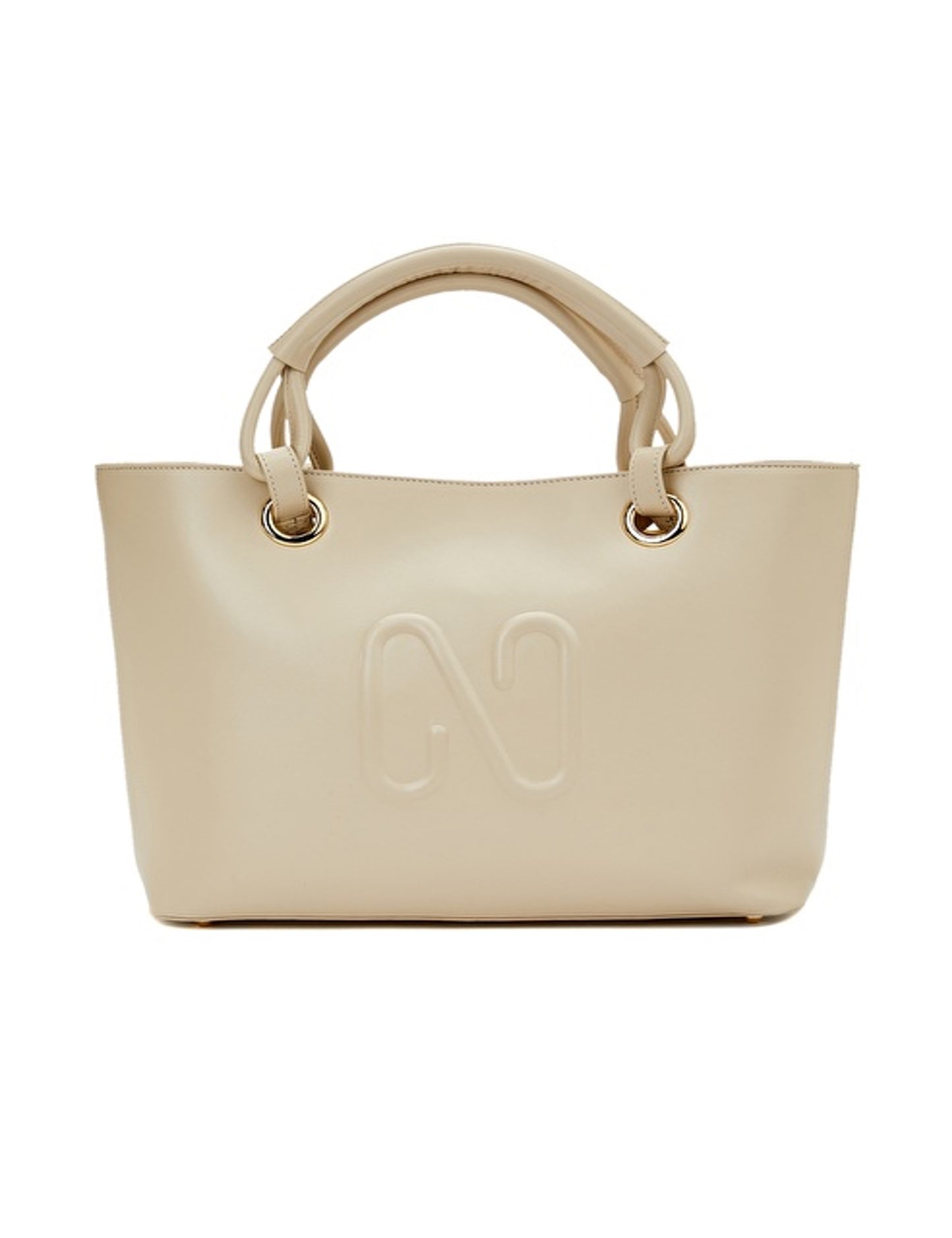 Woman Handbag 100% Leather Bag Cream Color