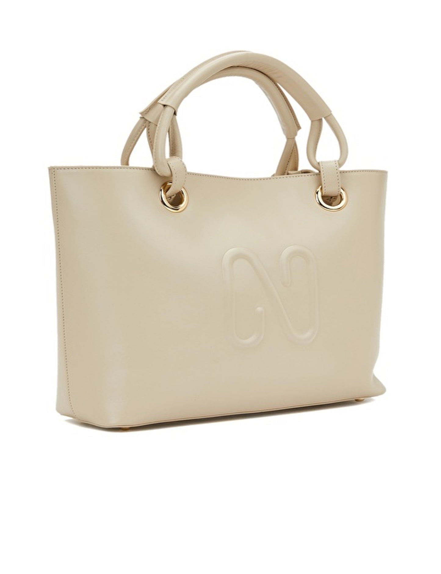 Woman Handbag 100% Leather Bag Cream Color